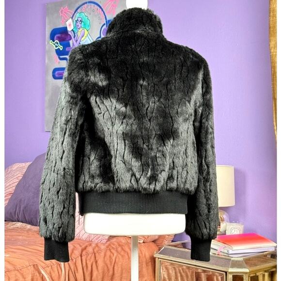 Lipsy London Faux Fur Bomber Jacket 🛸 Size 4 - Picture 3 of 11